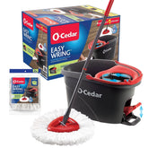 O-Cedar EasyWring Spin Mop and Bucket System Cleaning Tools and Accessories + 2ct Mop Head Replacement Cleaning Tool Refills