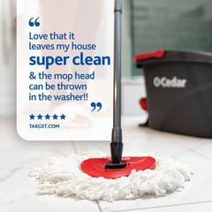 O-Cedar EasyWring Spin Mop and Bucket System: Portable, Non-Abrasive, Reusable, Extendable Handle