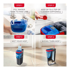 O-Cedar H2prO Flat Mop System: Steel Handle, Microfiber Head