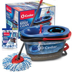 O-Cedar RinseClean Spin Mop & Bucket System Cleaning Tools and Accessories + 2 Pack Cleaning Tool Refills