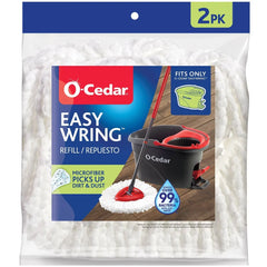 O-Cedar EasyWring Spin Mop and Bucket System Cleaning Tools and Accessories + 2ct Mop Head Replacement Cleaning Tool Refills