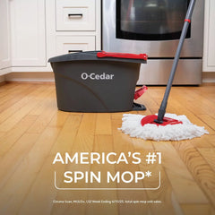 O-Cedar EasyWring Spin Mop and Bucket System: Portable, Non-Abrasive, Reusable, Extendable Handle